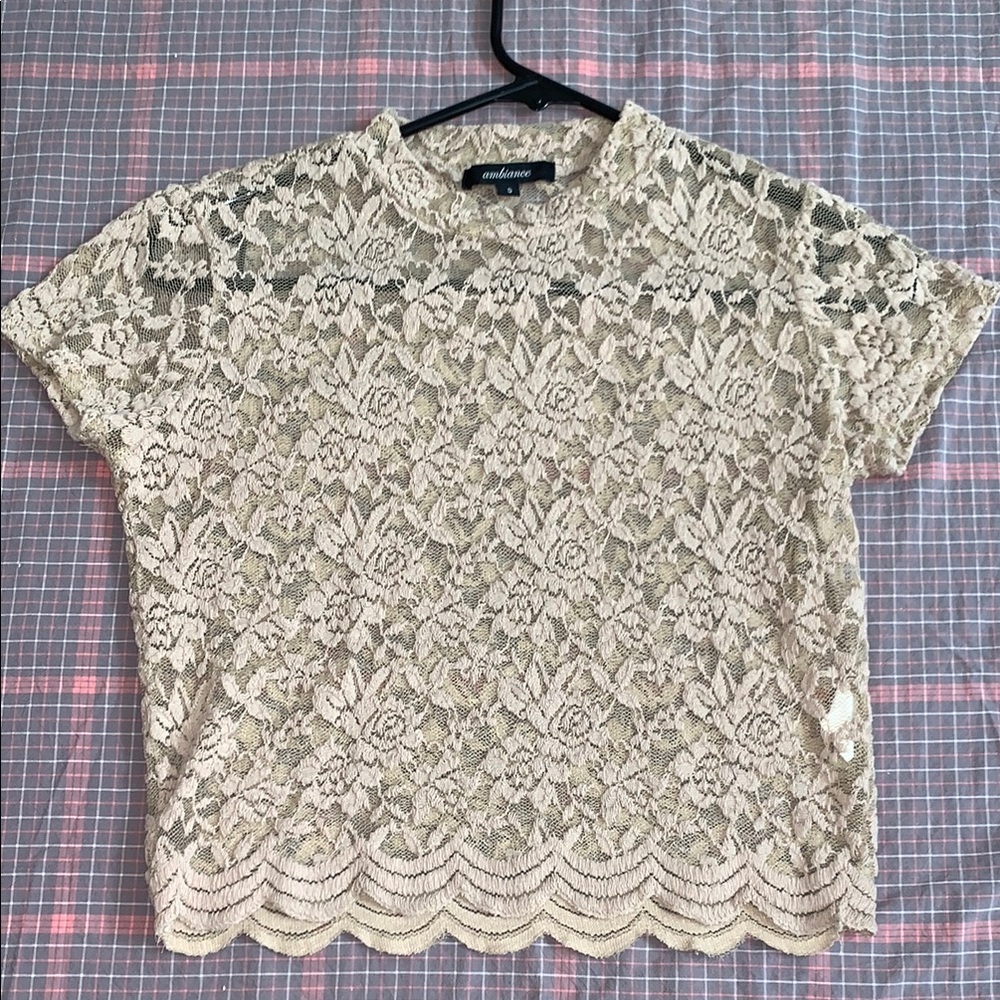 Cream Lace Women's Top